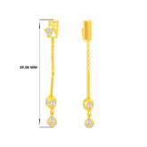 22k Yellow Gold Cubic Zirconia Sui-Dhaga Earrings with gold weight of 1.809g